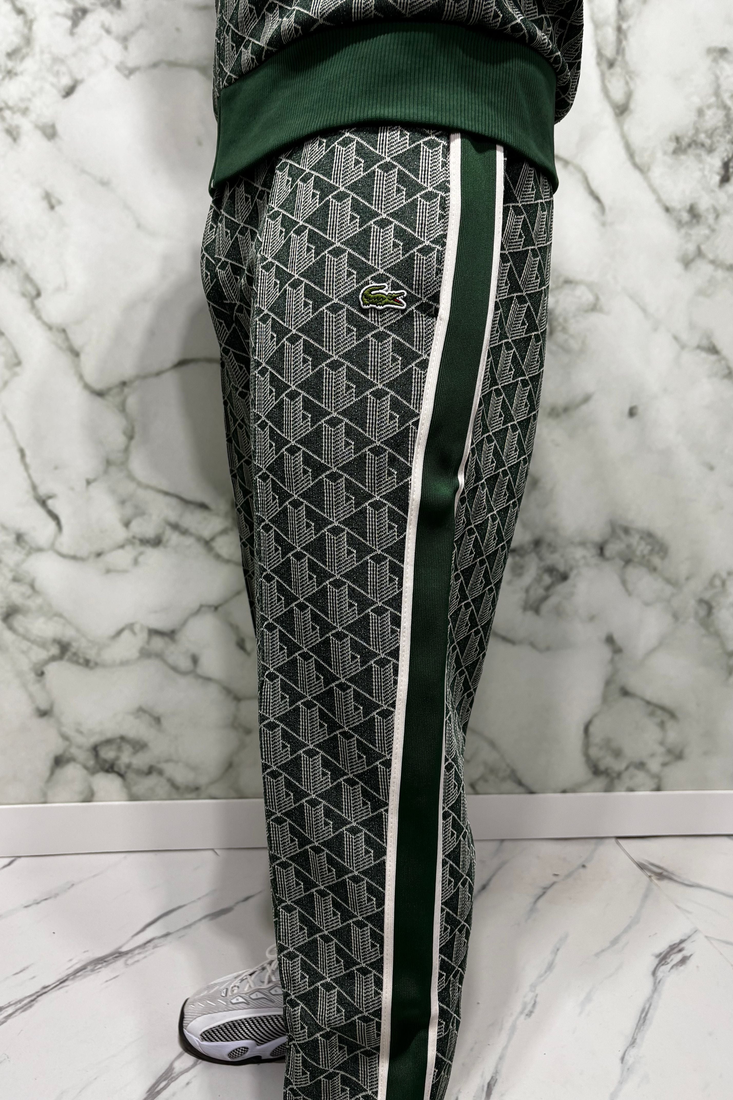 LACOSTE Tuta Monogram Con Zip Green