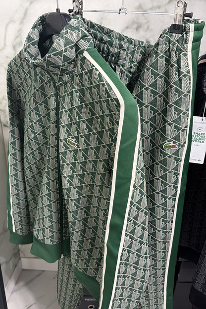 LACOSTE Tuta Monogram Con Zip Green