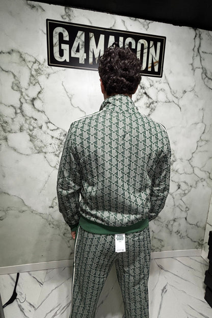 LACOSTE Tuta Monogram Con Zip Green