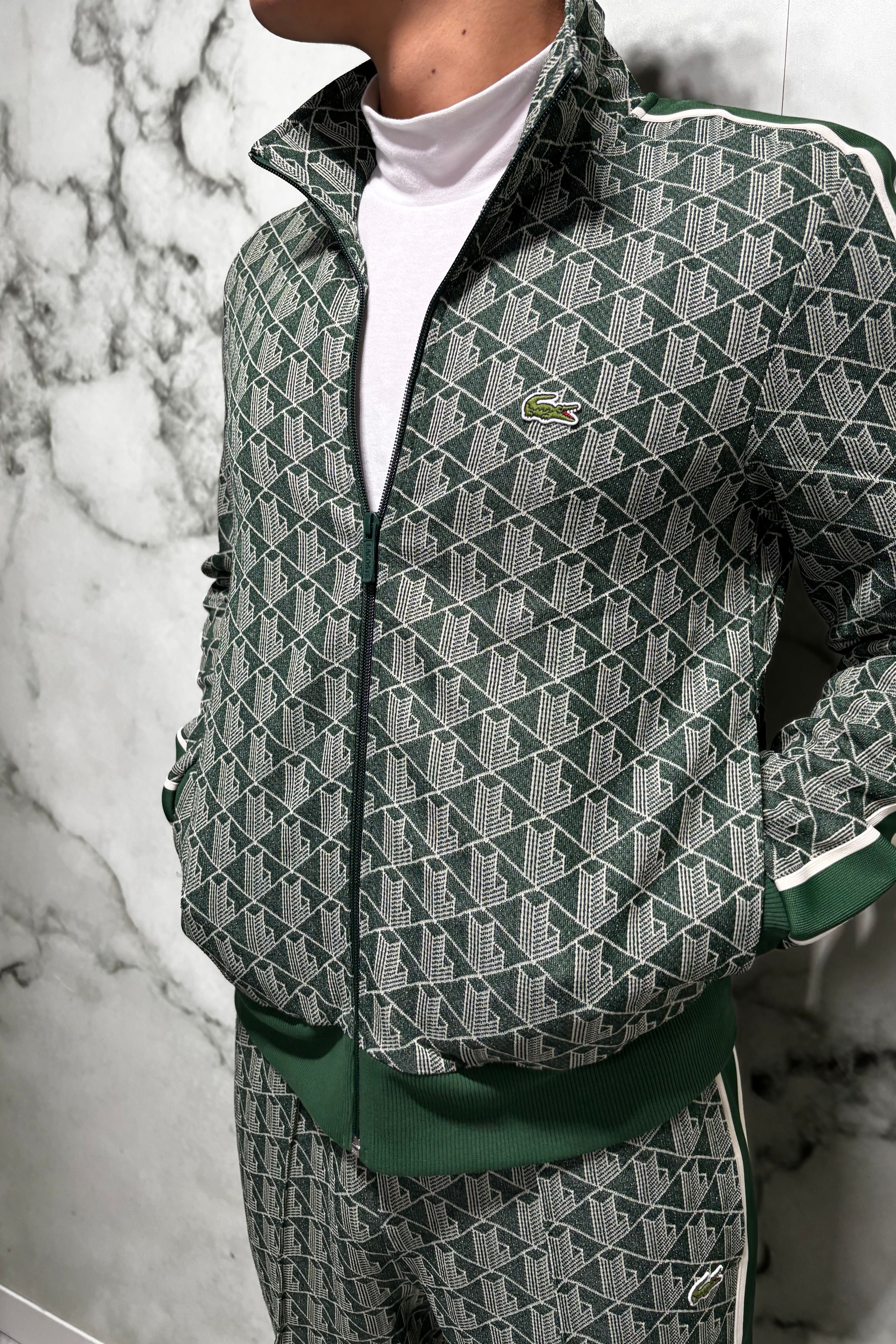 LACOSTE Tuta Monogram Con Zip Green