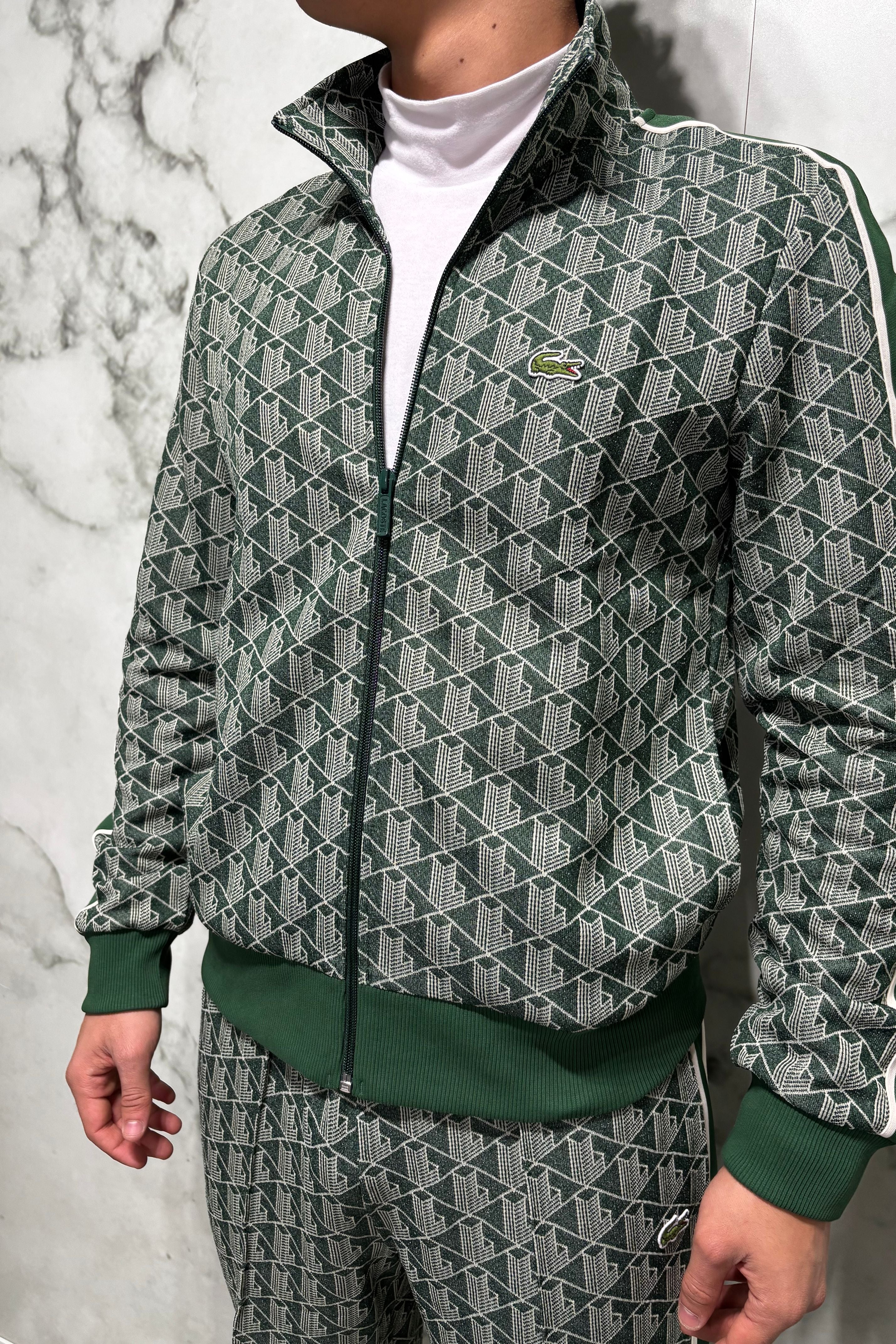 LACOSTE Tuta Monogram Con Zip Green