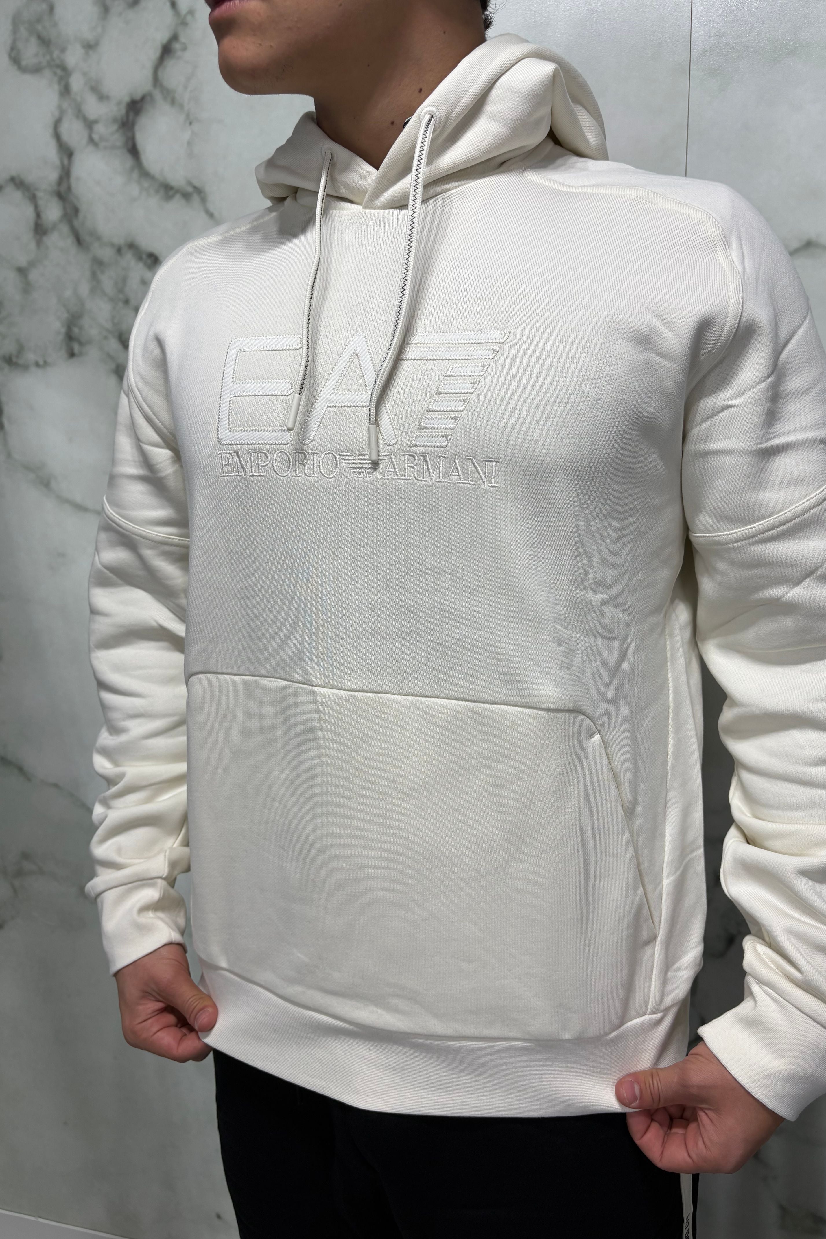 Felpa EA7 Emporio Armani con Cappuccio - Vanilla Ice