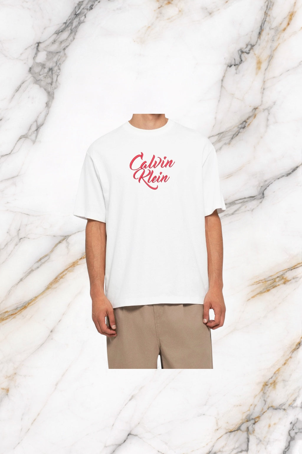 T-Shirt Calvin Klein Cursive Graphic Unisex White