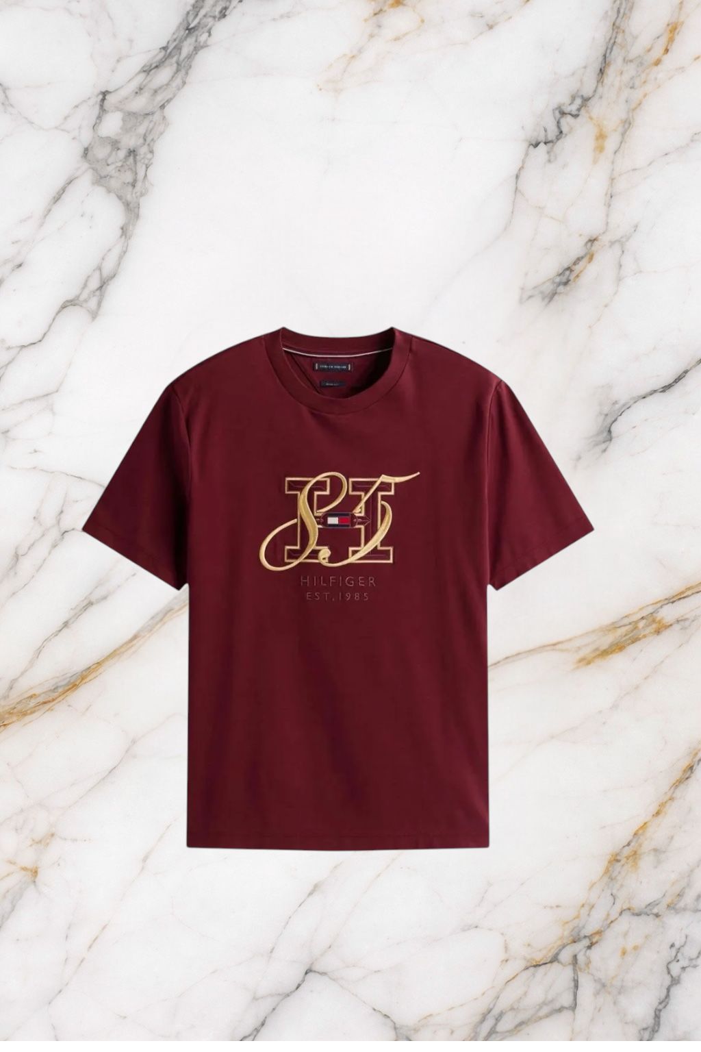 T-Shirt Tommy Hilfiger DIWALI INTERLOCK HBS Bordeux