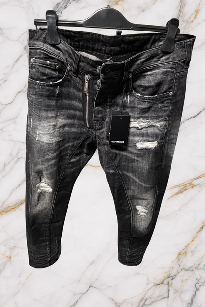 Jeans G2 Firenze Black Distress Zip