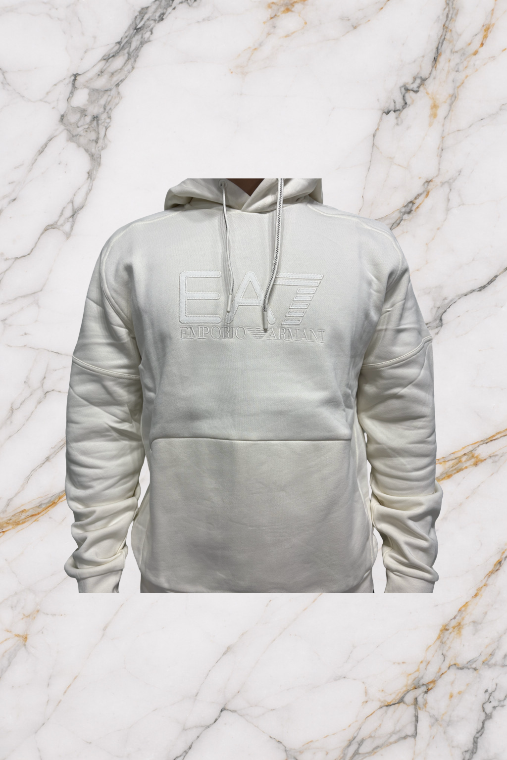 Felpa EA7 Emporio Armani con Cappuccio - Vanilla Ice