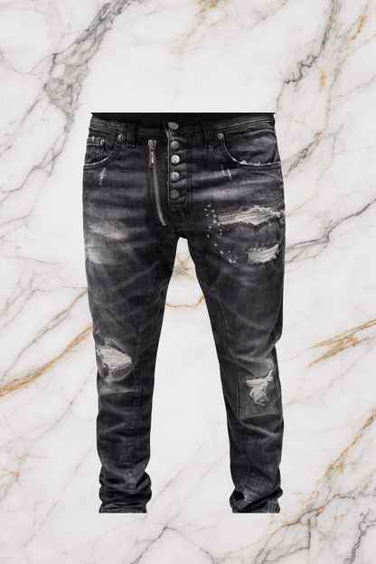 Jeans G2 Firenze Black Distress Zip