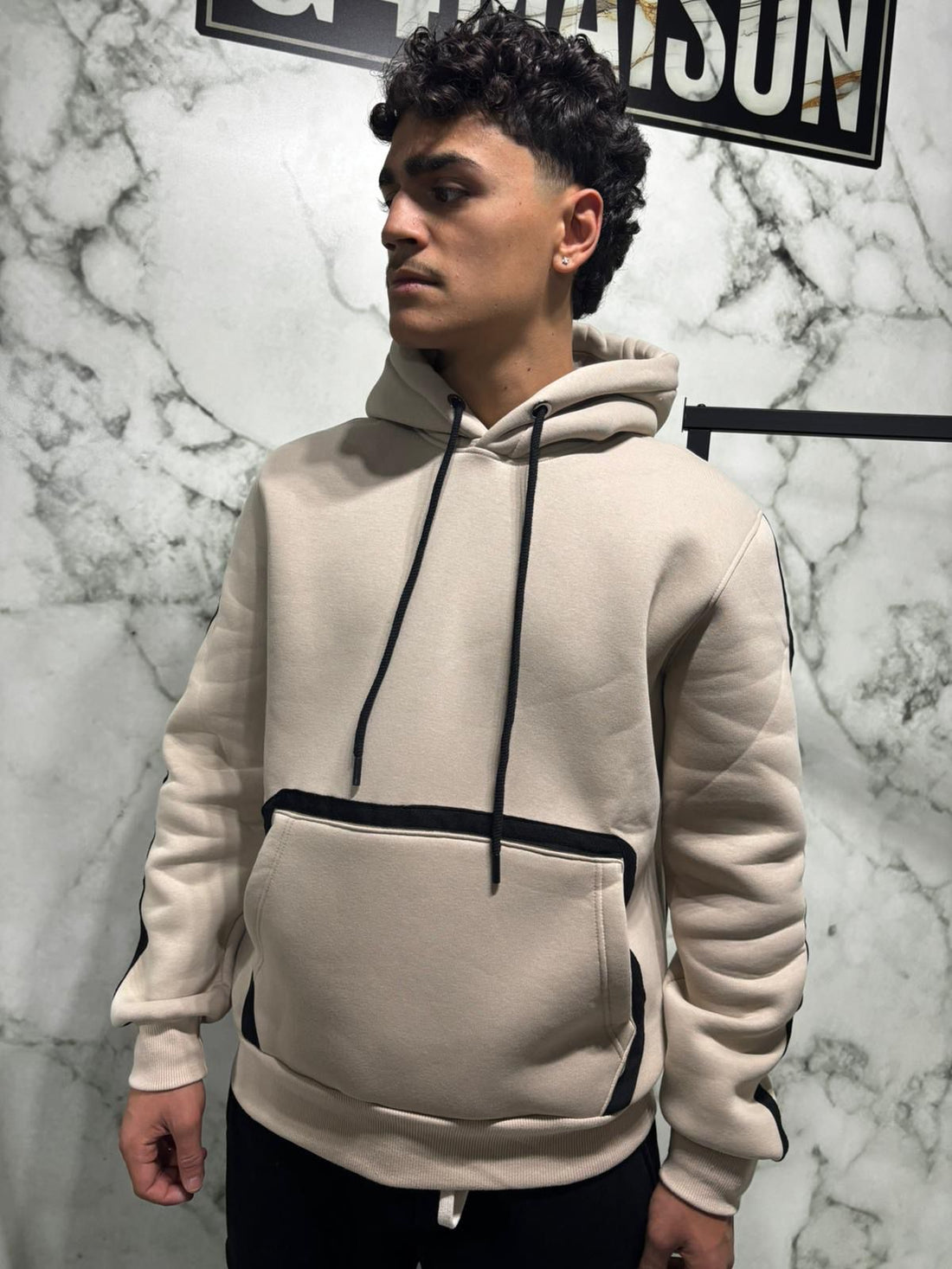 Felpa Hoodie Tasca Contrasto SYST