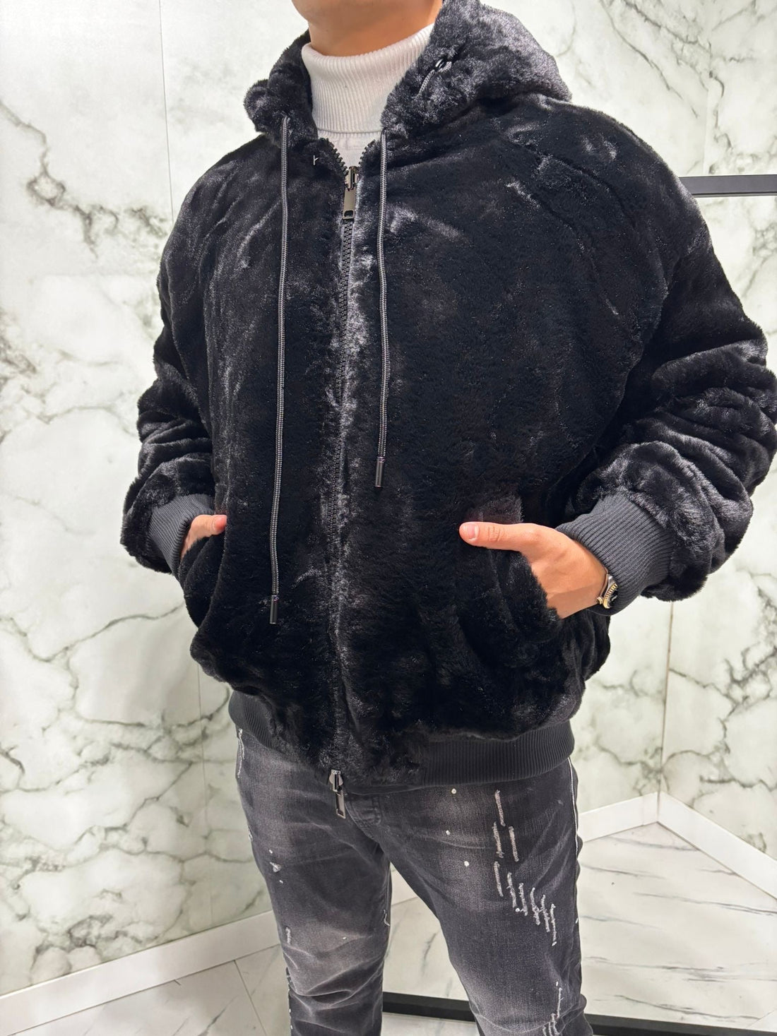 Pelliccia Reversibile Nera - G4 Maison