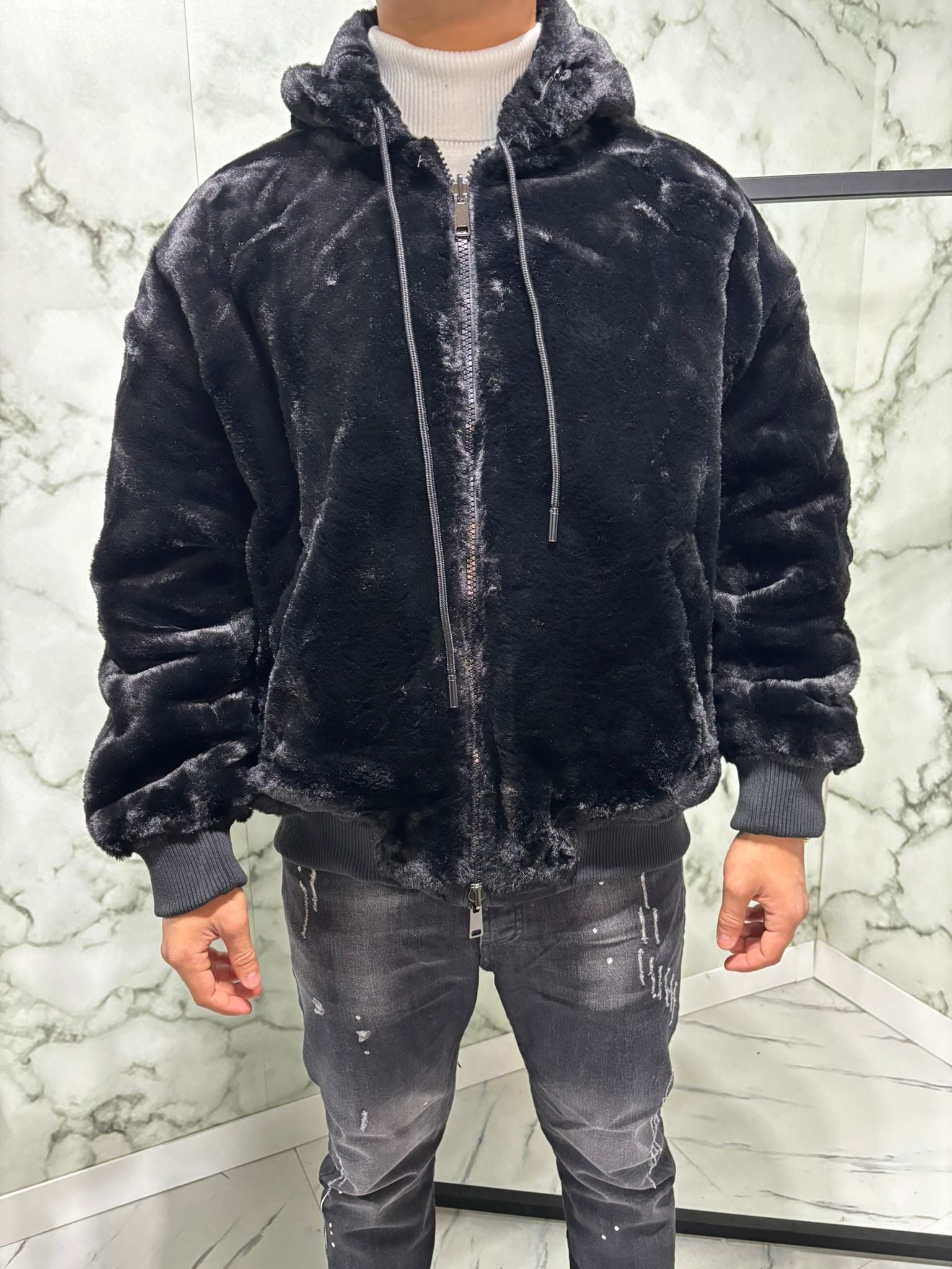 Pelliccia Reversibile Nera - G4 Maison