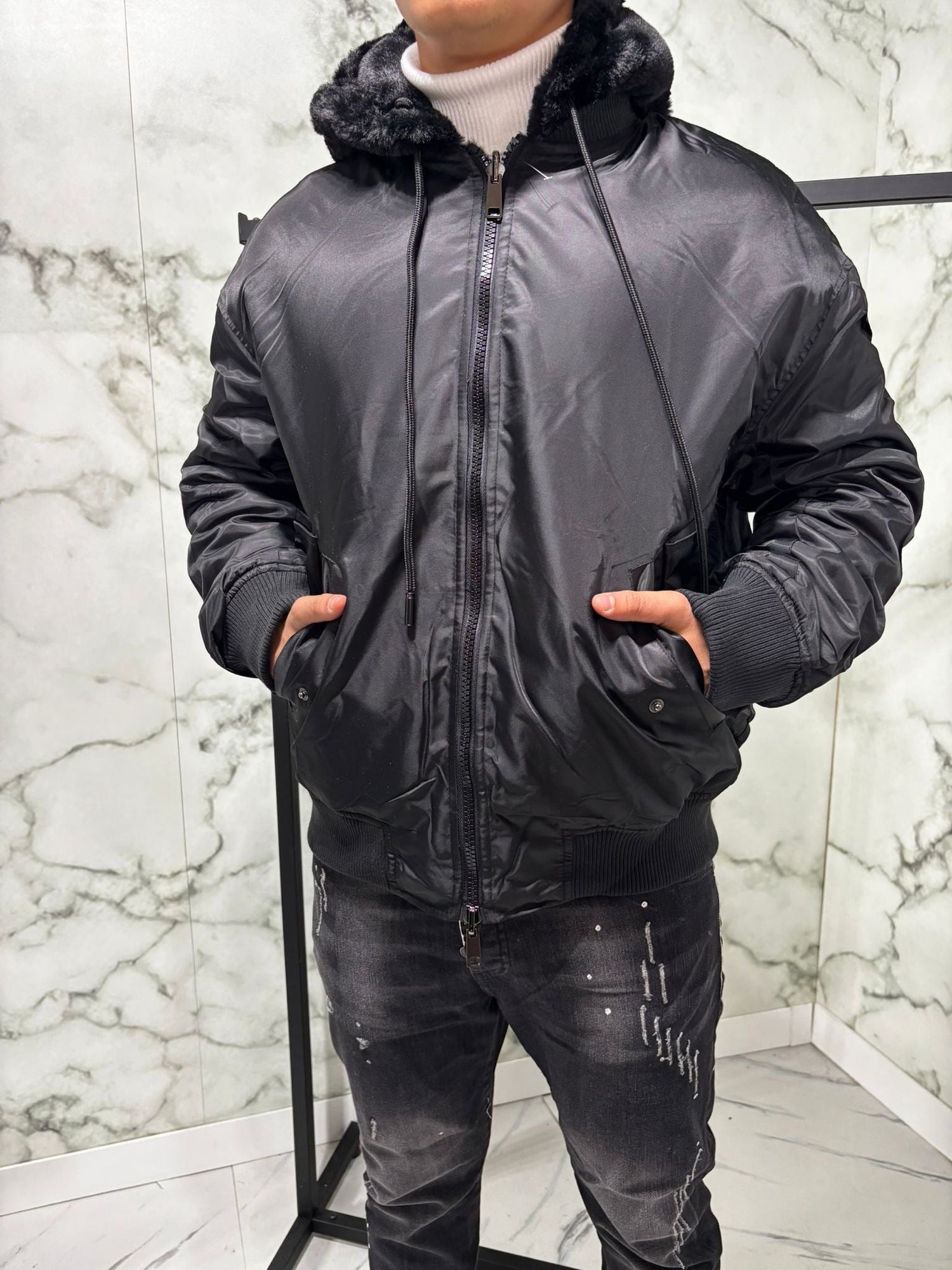 Pelliccia Reversibile Nera - G4 Maison