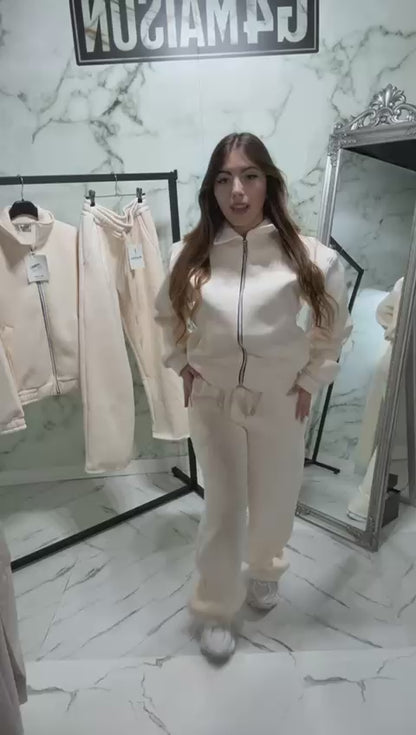 Tuta Zip Crema  Oversize - Unisex