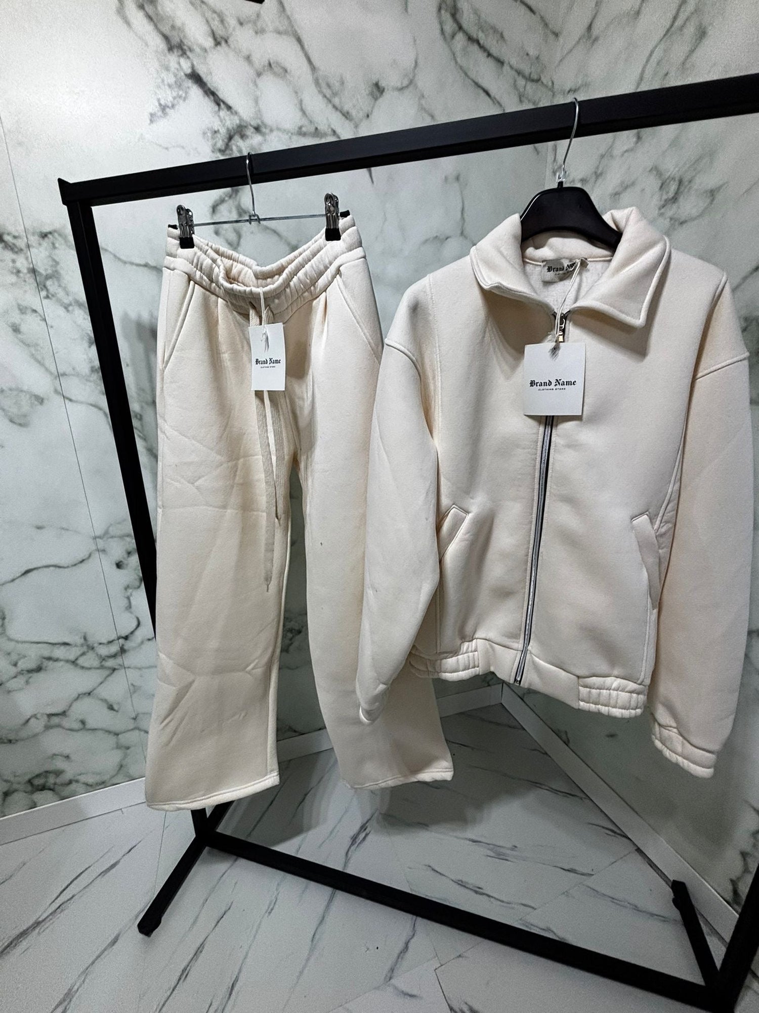 Tuta Zip Crema Oversize - Unisex - G4 Maison